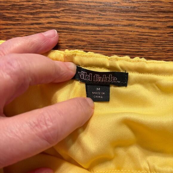 Wild Fable Yellow Halter Knee Length Dress with side slit built in bra Size M - Picture 4 of 10